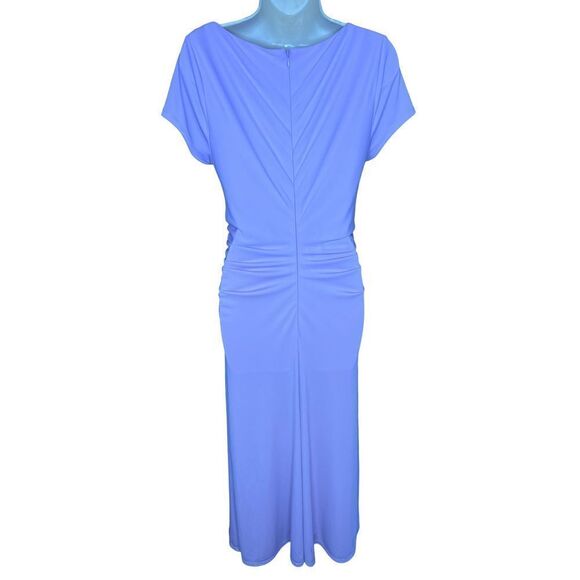 Cinq a Sept Janis Square Neck Pale Iris MIDI Dress NWT Size 12 - Picture 9 of 11